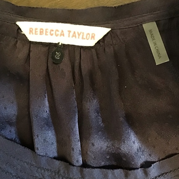 Rebecca Taylor 2 Silk Babydoll Flutter A Line Dress Eggplant Purple Flowy - Picture 11 of 14